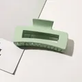 Matte mint green rectangular claw clip for thick hair styling in minimalist design - 10.5cm Rectangular - Macaron Fruit Green