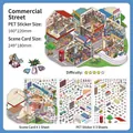 DIY Commercial Street miniature PET sticker set with scene cards for creative collage - Commercial Street (Series 22)