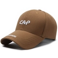 Casquette de baseball en coton marron avec broderie CAP et FASHION et sangle réglable - Réglable / Café Clair
