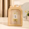 Cadre photo nordique 7 pouces avec oreilles d'ours et couronne pour chambre garçon - Couronne en bois clair / 7"