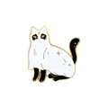 Pin's en émail chat noir déguisé en fantôme avec lune dorée et étoiles - Chat Fantôme (XZ4383)