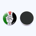 Palestine flag glass fridge magnet with victory gesture design on white background - Style 11