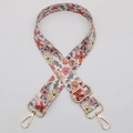 Ethnic style floral embroidery replacement strap with golden metal lobster clasps - No.634 Floral Pattern - Gold Hook