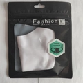 White breathable fabric face mask packaged in a sleek black Fashion MASK zip bag - Adult / Independent English Packaging / White