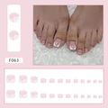 French style white daisy press-on toenails in soft pink finish with glossy resin texture - F063 Simple Daisy (Glue Style)