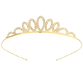 Serre-tête couronne de princesse dorée avec cristaux et strass brillants pour fille - Couronne à flèches en arc évidé dorée (Style 64)