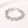 Silver Minimalist Olive Branch Leaf Style (JR337-S7)