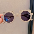 Cute beige children's sunglasses with bear ear frames and dark round lenses - 1002 Brown (Bear Ears)