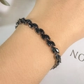 Pulsera de espiga con diamantes negros de corte marquesa en acabado negro - Color gunmetal
