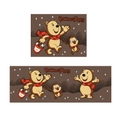 Cartoon bear and penguin crystal velvet kitchen mat for cozy home floor decoration - Cartoon Bear