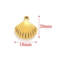 Golden shell-shaped stainless steel pendant 20mm x 18mm for DIY jewelry making - Shell
