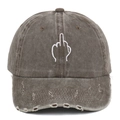 Berretto da baseball vintage in cotone con ricamo gesto e finitura grigio invecchiato - Regolabile / Caffè Distressed