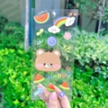 Cute brown bear and rainbow PET waterproof stickers for journals and water bottles - Brown Bear