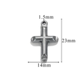 Silver steel cross pendant for jewelry making with precise 23mm by 14mm dimensions - Style Z2305S47/Silver Grey Cross
