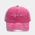 Berretto da baseball in cotone lavato rosa con ricamo mama e fiocco per le donne - Rosa Rosso