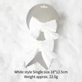 Set of two 18x13.5cm white glitter Christmas bows for festive tree decoration - Set of 2 Glitter White Bows