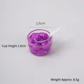 Miniature purple taro ball dessert cup model with white spoon, 2.6cm diameter size - Purple