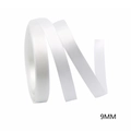 Nastro di raso bianco da 9mm in poliestere lucido per confezioni regalo eleganti - 5 Iarde/Rotolo = 4,5 Metri / 6#-Raso Bianco Tinta Unita