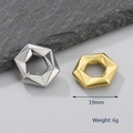 Polished hexagon charm pendant in gold and silver finish 19mm size 6g weight - Hexagon / Steel