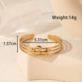 Minimalist gold-finished moon and star cutout cuff bracelet for women - Star and Moon Hollow Style (YB-206)
