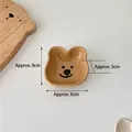 Piattino per salse in ceramica a forma di orso marrone, misura 8x8x3 cm - Piatto Orso Marrone - Profondo