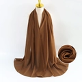 Brown pearl chiffon headscarf with textured bubble fabric shown on a mannequin - Brown