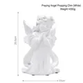 Vintage white praying angel statue in resin, measuring 20.5cm tall for home decor - Praying Angel Resting Chin (White)