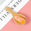 Modèle de riz frit miniature avec saumon sur une petite cuillère en plastique ABS - Imitation Bois-Jambon