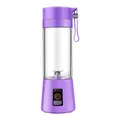 Portable purple electric mini blender with 6-blade stainless steel cutter for fresh juice - Purple