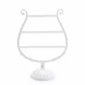 Witte middelste harp vorm sieraden houder stand, 57 gaten oorbellen ketting display rek. - Wit