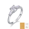 Silver S925 moissanite ring with cushion cut center stone and GRA certificate - R12941 Moissanite Square Cushion Cut 6*6mm (including Gra Certificate) / US Size 7