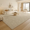 Large beige woven texture living room rug with waterproof and stain resistant finish - 120×160cm / Shennongjia