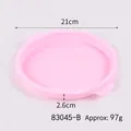Pink silicone round cake mold tray 21cm diameter with handles for baking tools - 8 Inch Round / Pink