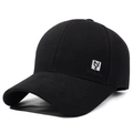 Classic black baseball cap with white NY embroidery and structured twill fabric for men - Adjustable / Black