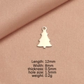 Pendentif sapin de Noël en acier inoxydable argenté pour bijoux DIY, 12mm - Sapin de Noël (Poli Double Face)