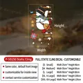 Christmas snowman window stickers size chart showing five different dimensions for glass - P-SD250 (Snowman Climbing) / Small (25x40cm)