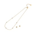 Set collana a cuore e orecchini a lobo in acciaio inossidabile dorato con cristalli chiari - 2# Set Collana e Orecchini Ovali