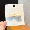 Set van twee schattige haarspeldjes in de vorm van knoedels met vrolijke gezichtjes - 4# Twee Dumplings