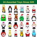 Set da 24 pezzi di giocattoli natalizi a carica con Babbo Natale, pinguino e renna - Giocattolo a Molla Natalizio 24 pezzi Set B