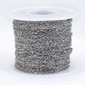 Silver stainless steel flat O-chain roll for DIY jewelry making and necklaces - Steel