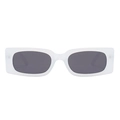 Retro rectangle sunglasses with white translucent frame and dark lenses - Jelly White Black Grey Lens