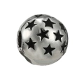 Silver hollow star charm bead in polished metal finish for necklaces and bracelets - 048-Stopper (Silver Hollow Star)