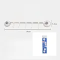 White adjustable 5-hook wall rack with stainless steel rod and suction cups, 34cm length - 5077 Grey Button 5 Round Hooks