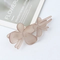 Elegant large matte lotus root pink double butterfly hair clip with a translucent finish - Light Coffee