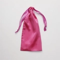 Elegant pink silk satin drawstring storage pouch for eye masks and small jewelry items - Rose Red