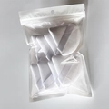 Set of white triangular powder puffs with finger straps in a transparent resealable bag - 8pcs in Bag / White