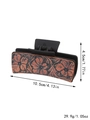 Square black sunflower hair claw clip with vintage western floral pattern, size 10.5cm - 90030-Orange Black Floral