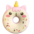 Pink silicone baby teether with donut unicorn design and colorful sprinkles - Donut Unicorn / Pink