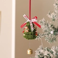 Decorazione per albero di Natale in ciniglia verde fatta a mano con omino di pan di zenzero - Ciondolo Albero di Natale Stile A / Spedizione prodotto finito