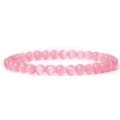 6mm pink cat eye stone bead bracelet for women featuring smooth polished natural gemstones - Pink Cat's Eye